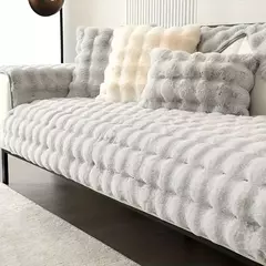 Imitação de Pele De Coelho Sofá De Pelúcia Slipcover, Antiderrapante, Toalha Macia, Almofada Do Sofá, Sala De Estar, Decoração Moderna De Casa - comprar online
