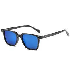 Imagem do Retângulo Tony Stark Óculos De Sol Para Homens, Lente Azul, Óculos De Homem De Ferro, Brand Designer De Moda, Vintage