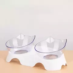 Tigela dupla antiderrapante para gatos, tigela para cães com suporte para alimentação de animais de estimação, tigela de água para gatos, comida para animais de estimação, alimentador de cães, suprimentos de produtos - comprar online