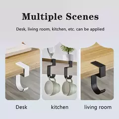 Saco pendurado lateral de escritório, Gancho de borda de mesa em forma de 5, Suportes removíveis para bolsas de escritório - comprar online