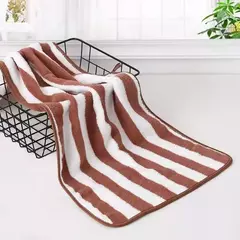 Absorvente Quick Drying Toalha De Banho Conjuntos, Listras, Mão Face Suave, Microfibra De Banheiro, Natação, Adultos, 35x75cm