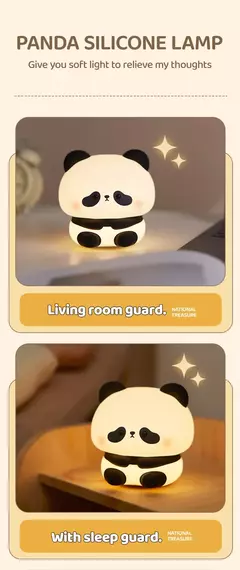 Panda led night light bonito silicone night light usb recarregável toque noite lâmpada quarto cronometragem decoração presente das crianças - comprar online