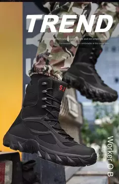 Imagem do Botas de couro masculinas, sapatos casuais ao ar livre, designer leve, botas de trabalho quentes, botas artesanais clássicas