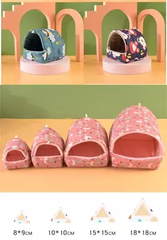 Bonito dos desenhos animados coelho esquilo mini gaiola cobaia ninho pequeno animal ratos rato animal de estimação dormir cama hamster casa inverno quente macio esteira - comprar online
