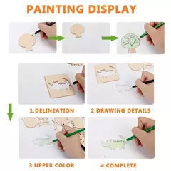 Estênceis de pintura de madeira para crianças, Brinquedos Montessori, Brinquedos de desenho, Aprendizagem Educacional, Presente Infantil, DIY, 20pcs