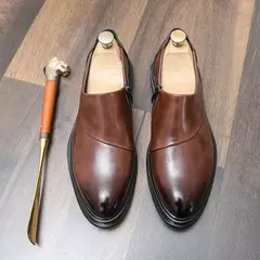 WAERTA-Mocassins de couro casual masculino, sapatos simples, calçado leve, sapatos de luxo com zíper, moda - comprar online