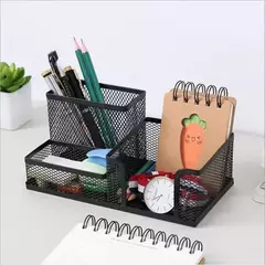 Imagem do Suporte De Caneta De Metal Criativo, Organizador De Papelaria De Mesa, Suporte De Lápis, Rack De Armazenamento De Arquivo, Caixa De 3 Grelha, Acessórios De Escritório