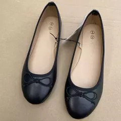 Imagem do Ballet bowknot para senhoras, sapato de mulas de couro, dedo do pé redondo, mocassins confortáveis, clássicos e elegantes, moda primavera, 2024