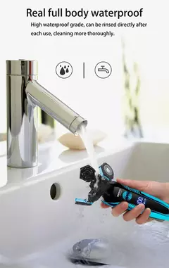 ZOZEN-Barbeador elétrico recarregável para homens, lâmina, aparador de cabelo, corte, máquina de barbear, aparador de barba, seco, uso duplo na internet