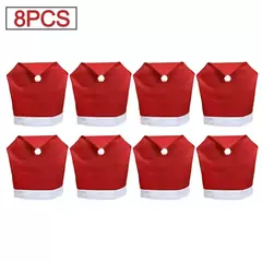 Santa Hat Chair Cover para o Natal, decoração de mesa, presentes, 1-10pcs - loja online
