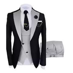 Ternos masculinos 3 peças sob medida melhor homem noivo casamento smoking fino ajuste jacquard duas cores blazer jaqueta colete calças smoking roupas - loja online