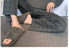 Pijama masculino com gola em o listrado, pijamas de algodão penteado, lounges plus size, outono e inverno, maduro na moda, novo, L a 6XL, 2020 - loja online
