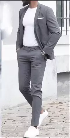 Ternos casuais slim fit masculinos para casamento, lapela de pico, smoking masculino do noivo, traje masculino, 2 peças - Wolf Magazine
