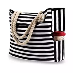 Bolsa casual listrada para mulheres, bolsa de ombro de grande capacidade, sacola de compras diárias, bolsa de praia para viagem escolar na internet