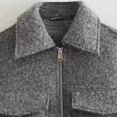 Jaqueta TRAF com fecho de correr para mulheres, casaco curto, casaco de Tweed, casaco demi-season, novo para outono e inverno - comprar online