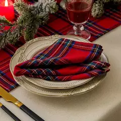 Classic Scottish Tartan Plaid Cloth Guardanapos, casa, hotel, decoração de mesa de jantar, Natal, 40x40cm, 4pcs por conjunto, 2023 - loja online