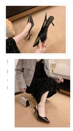 Salto Alto para Mulher, Sapatos de Deslizamento, Escritório e Carreira, Sólido, Sexy, Moda, Verão, 2022, Sandálias - Wolf Magazine