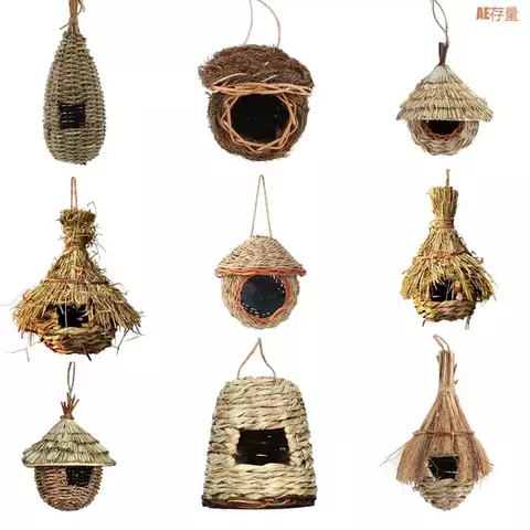 Ninho de pássaros, Gaiola de ovos ao ar livre, Ninho de papagaio suspenso decorativo, Casas para quarto de estimação, 19 estilos
