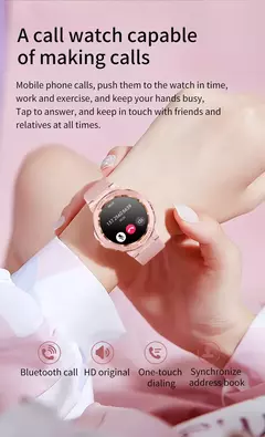 MELANDA-Sport Smart Watch para Mulheres, Chamada Bluetooth, IP68 Impermeável, Rastreador De Fitness, Monitoramento De Saúde, IOS, Android, MK60 - comprar online