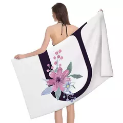 Toalhas de banho para o corpo, secagem rápida, toalha de praia de microfibra, grande toalha esportiva, letra e flor, homens e mulheres - comprar online