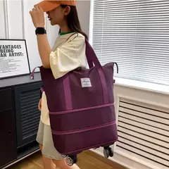Multi-Function Wheel Travel Bag, Ultra-Light, separação portátil, seco e úmido, armazenamento de bagagem, grande capacidade, Fitness Bag
