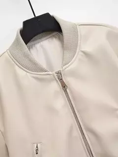 Jaqueta de couro PU feminina, casaco PU, mangas compridas, jaqueta solta, couro gradiente, gola redonda, zíper, locomotiva, curta, lavada na internet