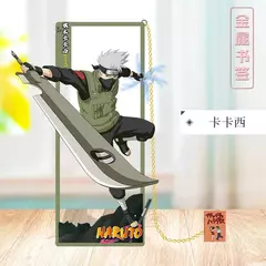 Marcadores de metal Naruto Marcadores de personagens de anime para estudantes figura de anime