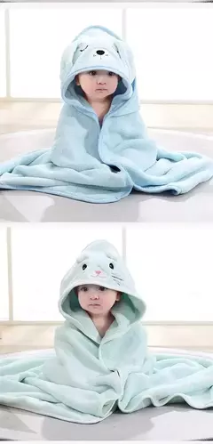 Animal dos desenhos animados do bebê recém-nascido com capuz Toalha de banho Coral Fleece, roupão absorvente, envoltório cobertor, menina, menino, 0-12 meses - loja online