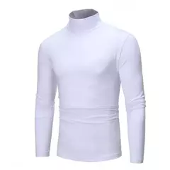 Gola alta masculina malha suéteres de algodão, pulôveres finos, roupas de escritório, tops masculinos, monocromáticos, vinho tinto na internet