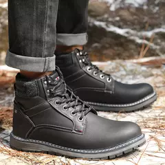Penicfine Botas de caminhada masculinas de inverno com forro quente e botas de neve ao ar livre à prova d'água antiderrapante botas de caminhada na internet