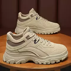 Sapatos de sola grossa masculina, botas de deserto, táticas calorosas, strappy nu, moda ao ar livre, novo, inverno, 2023