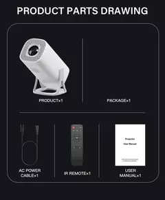 HONGTOP S40 Android 11 Mini Projetor Suporte 4K 1080P 2.4G/5GWIFI BT5.0 Projetor 1280*720P Projetor Portátil de Cinema em Casa - Wolf Magazine