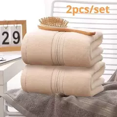 Toalha De Banho De Algodão Macio Para Adultos, Aumenta A Absorção De Água, Toalha De Rosto Monocromática, Seda Dourada, 2PCs - Wolf Magazine