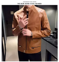 Jaqueta de couro falso para homens, casacos PU masculinos, outwear branco, outono, 2023 - comprar online