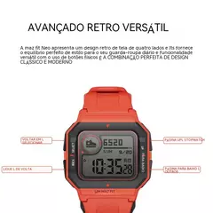 Amazfit neo relógio inteligente monitoramento de freqüência cardíaca e monitoramento do sono 5atm à prova dwaterproof água esporte relógio bluetooth 5.0 95new sem caixa - loja online