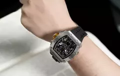 Tsar bomba tonneau relógios masculinos cristal de safira relógio de pulso vermelho à prova dwaterproof água cronógrafo data luxo presente natal para homem - Wolf Magazine