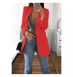 Terno casual slim fit feminino com pescoço polo, casaco temperado, moda europeia e americana, casaco de lã primavera e outono, 2024 - comprar online