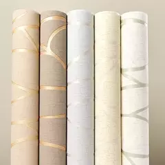 Papel de parede 3D não tecido à prova de umidade, fundo moderno, adesivos de parede engrossados, listras curvas, europeu, 53cm - comprar online