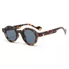 Óculos redondos punk para homens e mulheres, tons de cor dupla, decoração rebites retrô, moldura de lente clara, tendência, UV400