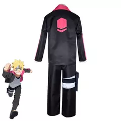Anime uzumaki boruto cosplay traje ninja preto mangas compridas casaco calças peruca adulto crianças homem mulher halloween carnaval terno - Wolf Magazine