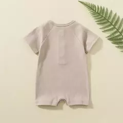 Bebê menino macacão verão wear infantil bebe fina pijamas manga curta macacão com nervuras roupas de malha estiramento da menina outfits playsuit