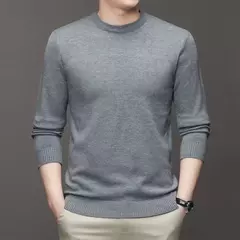 Suéter de manga comprida com gola alta masculino, top macio, quente e confortável com base, cor sólida, 7 cores - comprar online