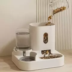 Alimentador automático cão gato tigela de comida com fonte água grande capacidade dispensador de armazenamento de alimentos para animais de estimação recipiente filhote de cachorro acessórios para animais de estimação - comprar online