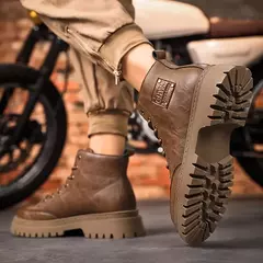 Botas Chukka de couro impermeáveis para homens, Botas Oxford Casual Lace Up Ankle, Sapatos de vestido diário na internet