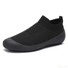 Imagem do Sapatos masculinos tênis de malha respirável sapatos casuais plus size tênis leves meias deslizamento em apartamentos sapatos de caminhada macios