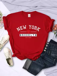 New York Brooklyn City Vibes Carta T-Shirt Mulheres Verão Casual Colheita Top Street Cool Tee Shirt Moda O-Neck Sport T Shirts na internet
