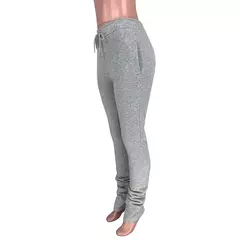 Calça espessa com renda de cintura alta feminina, monocromática, casual, esporte, corrida, estudante, outono, inverno, moda - Wolf Magazine