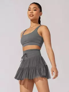 Minissaia plissada de malha de cintura alta feminina, calção de rua feminino, monocromático, casual, curta, moda verão, Y2K, 2022
