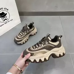 Tênis feminino casual sapatos brancos 8cm moda altura crescente fundo grosso primavera plataforma de couro mulher tênis grossos 2024