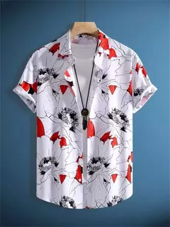 Camisa de praia de manga curta masculina, estampada flores 3D, tops respiráveis, festa ao ar livre, verão, novo, S-5XL, 2022 - comprar online